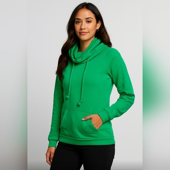 Lily & Lottie Sweaters - Lily & Lottie Women's Green Cowl Neck Sweater